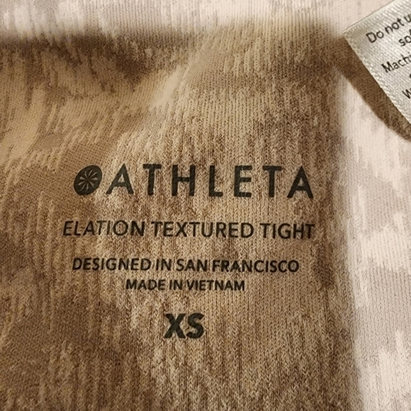 Athleta Elation Textured Tight Neutral Taupe Pink High Rise Tights Leggings XS - Picture 7 of 13